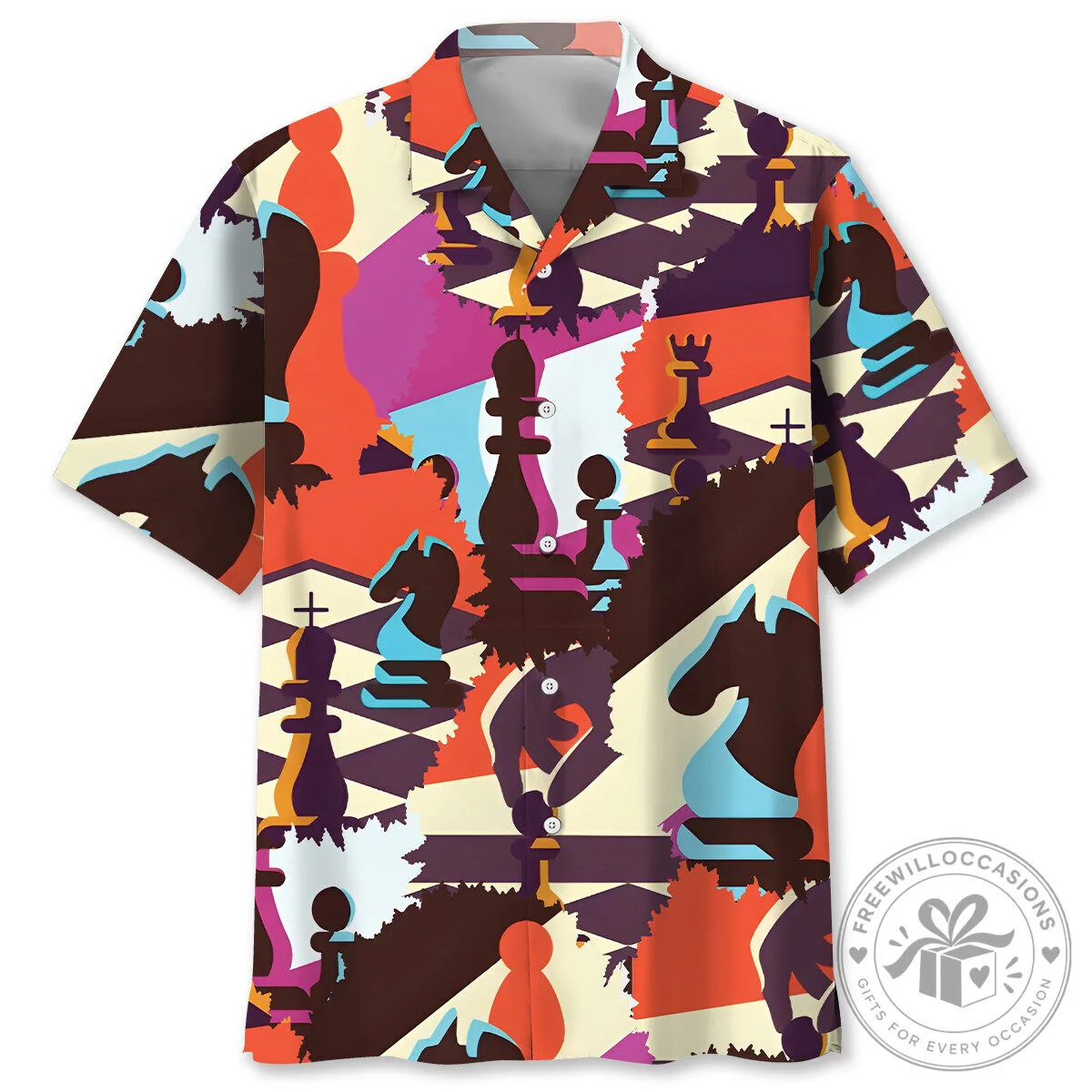 Abstract Chess Pieces Grandmaster Hawaiian Shirt 2 Abstract Chess Pieces Grandmaster Hawaiian Shirt