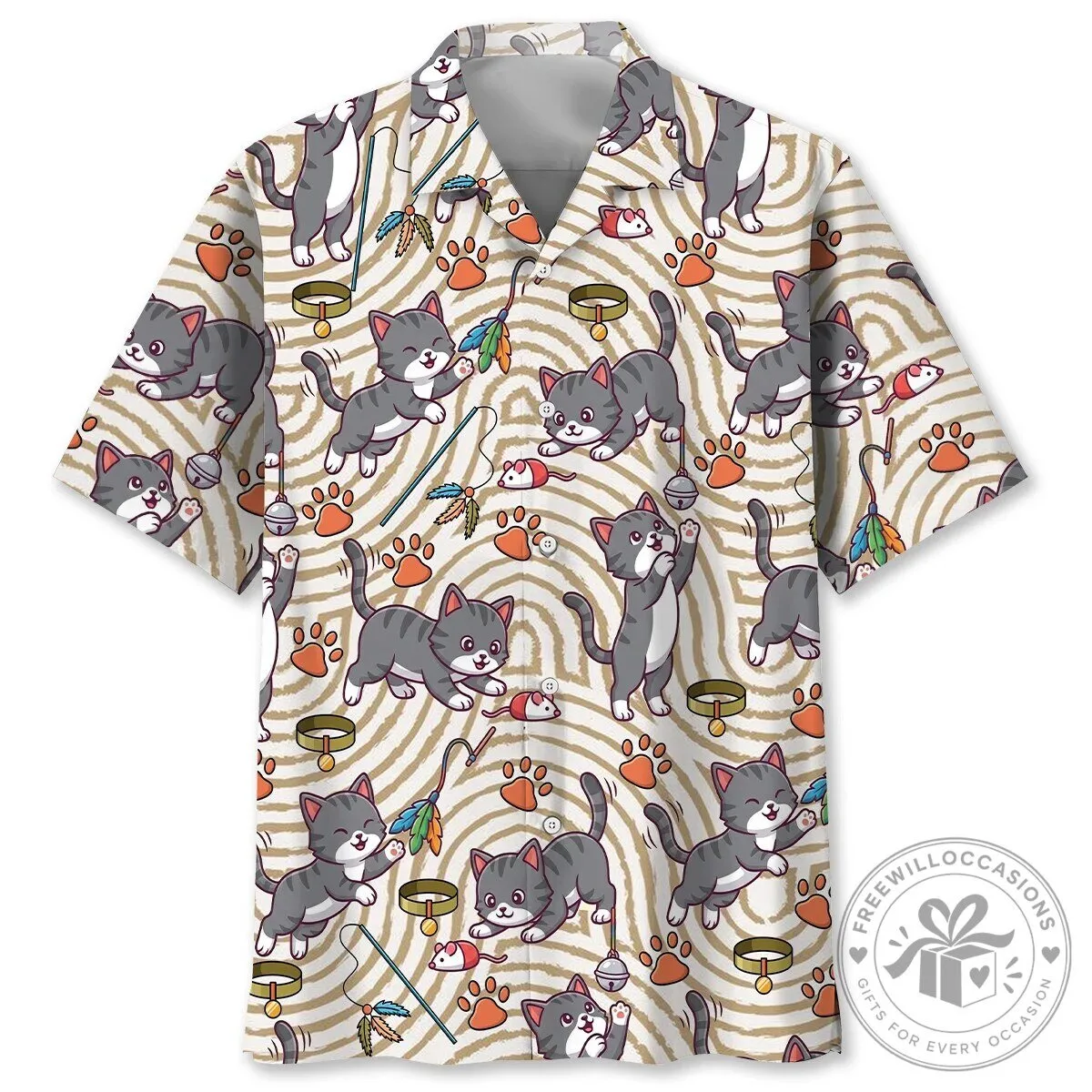 Funny Active Cats Mode Hawaiian Shirt for Men and Women