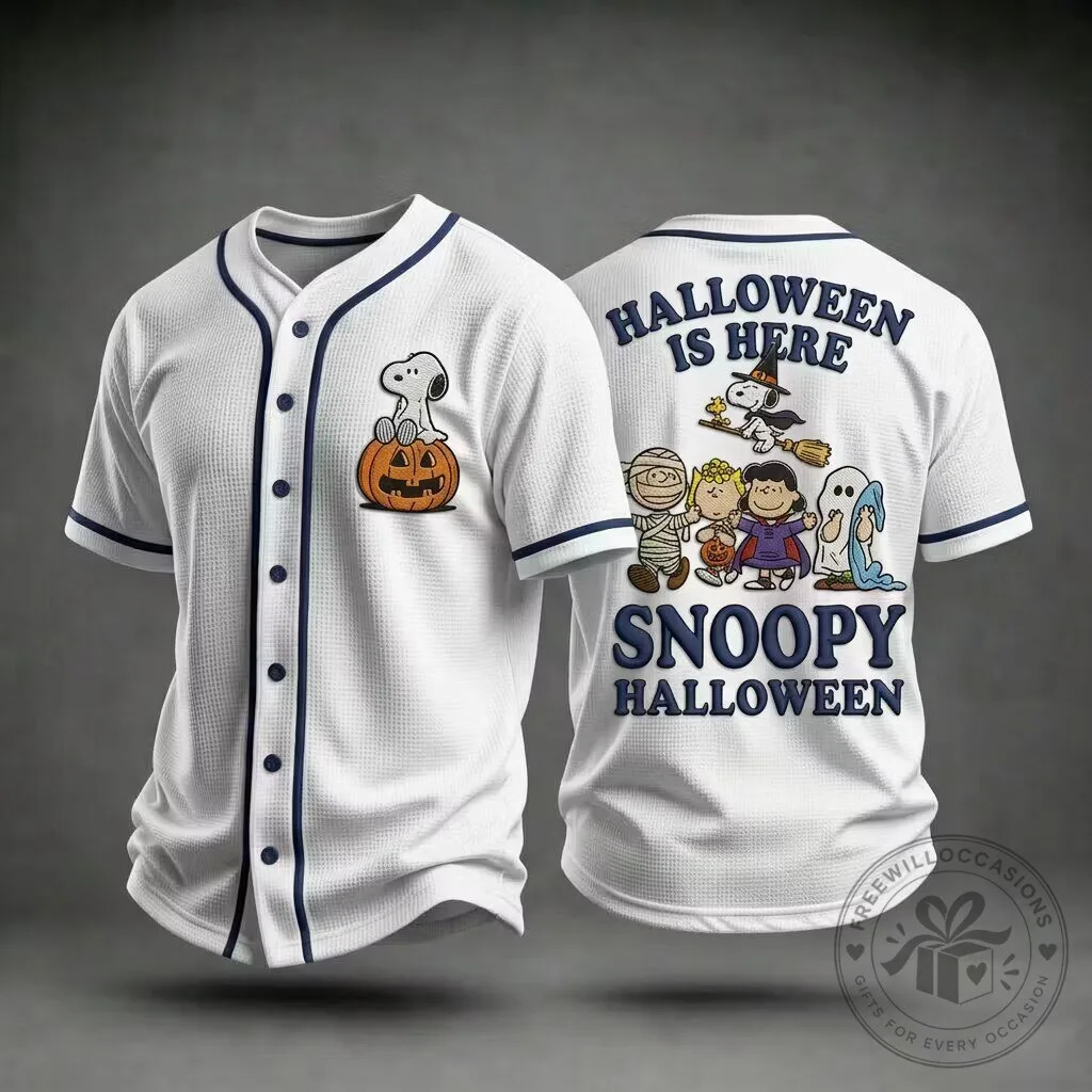 Snoopy Halloween Peanuts Gang Baseball Jersey