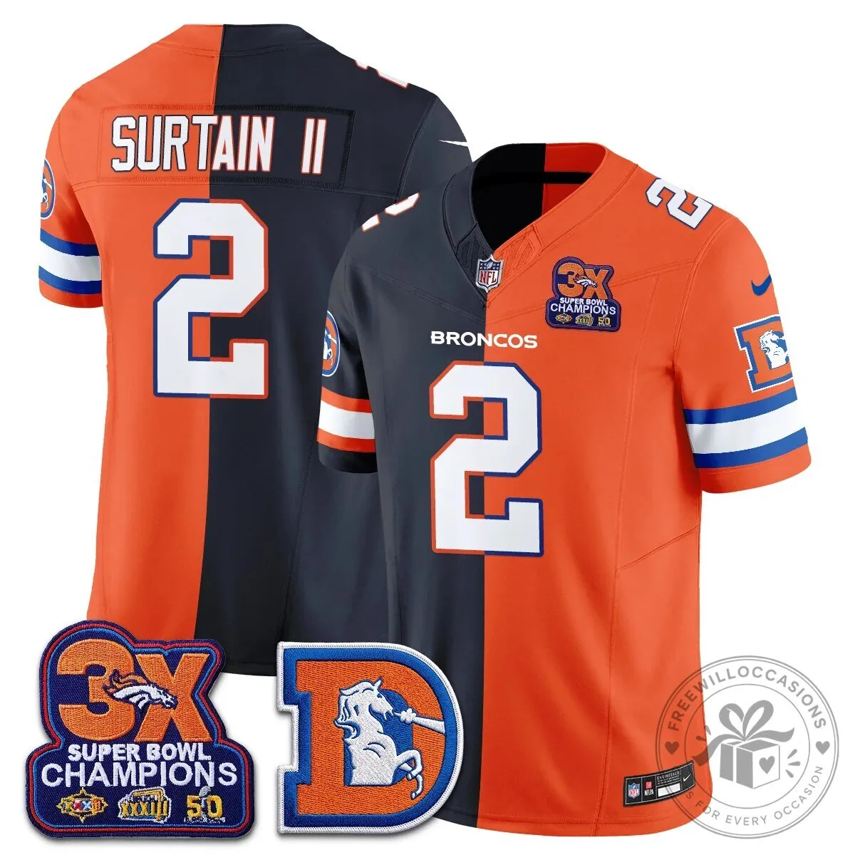 Denver Broncos Nix Number 10 Three Time Super Bowl Champions Football Jersey 45 Denver Broncos Nix Number 10 Three Time Super Bowl Champions Football Jersey