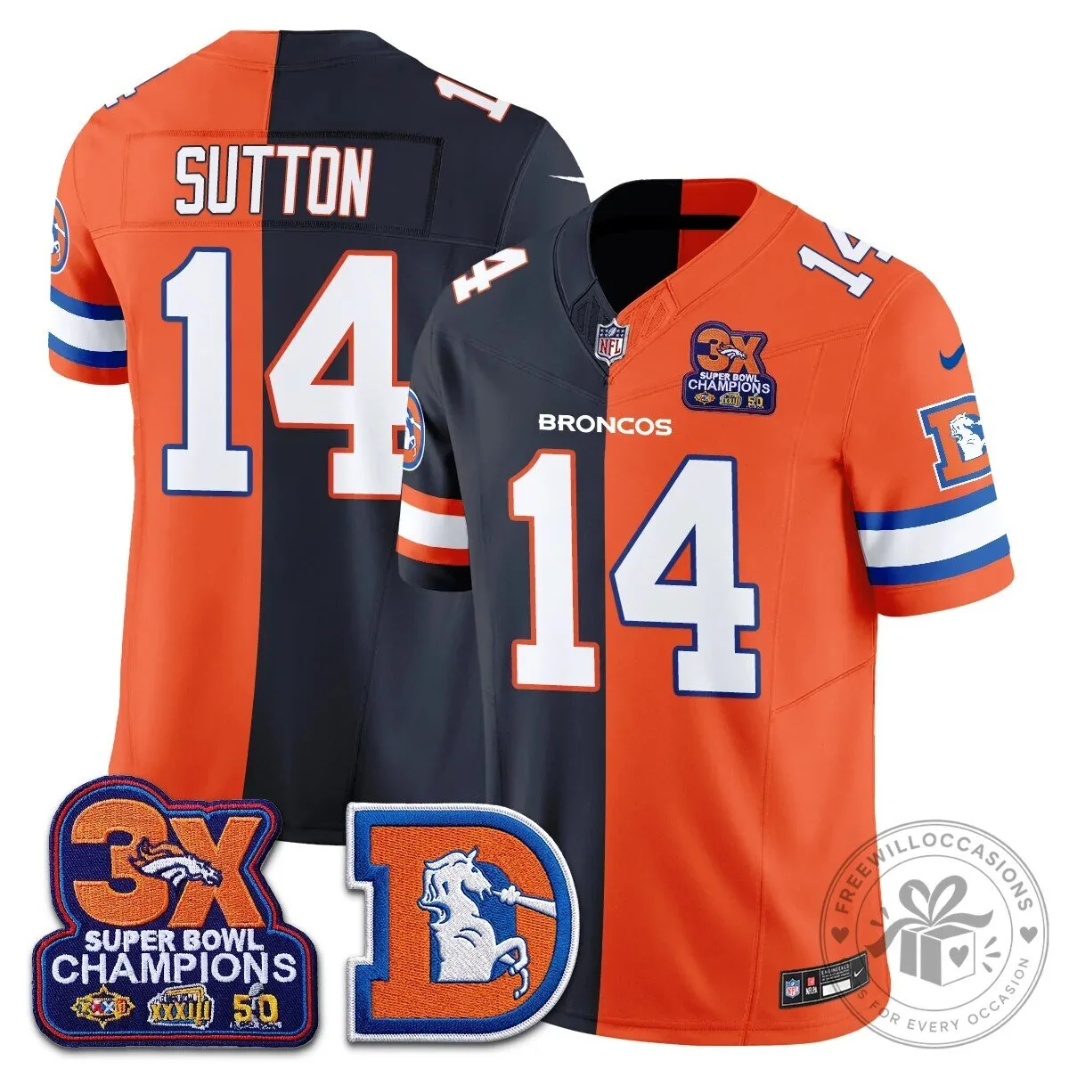 Denver Broncos Nix Number 10 Three Time Super Bowl Champions Football Jersey 46 Denver Broncos Nix Number 10 Three Time Super Bowl Champions Football Jersey