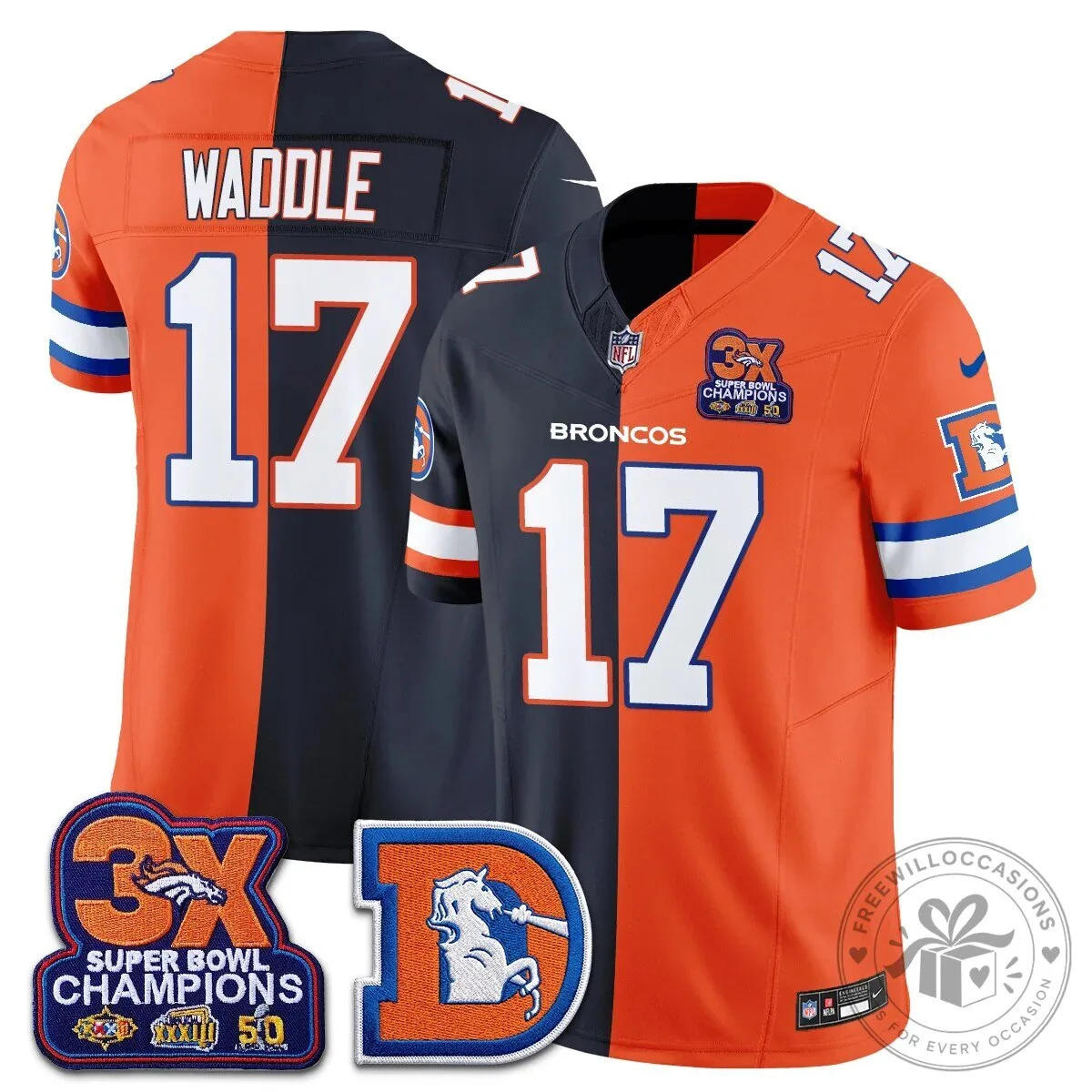 Denver Broncos Nix Number 10 Three Time Super Bowl Champions Football Jersey 47 Denver Broncos Nix Number 10 Three Time Super Bowl Champions Football Jersey