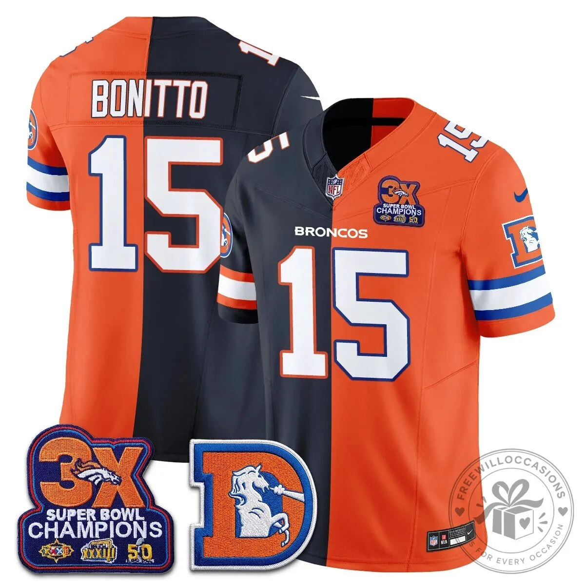 Denver Broncos Nix Number 10 Three Time Super Bowl Champions Football Jersey 48 Denver Broncos Nix Number 10 Three Time Super Bowl Champions Football Jersey