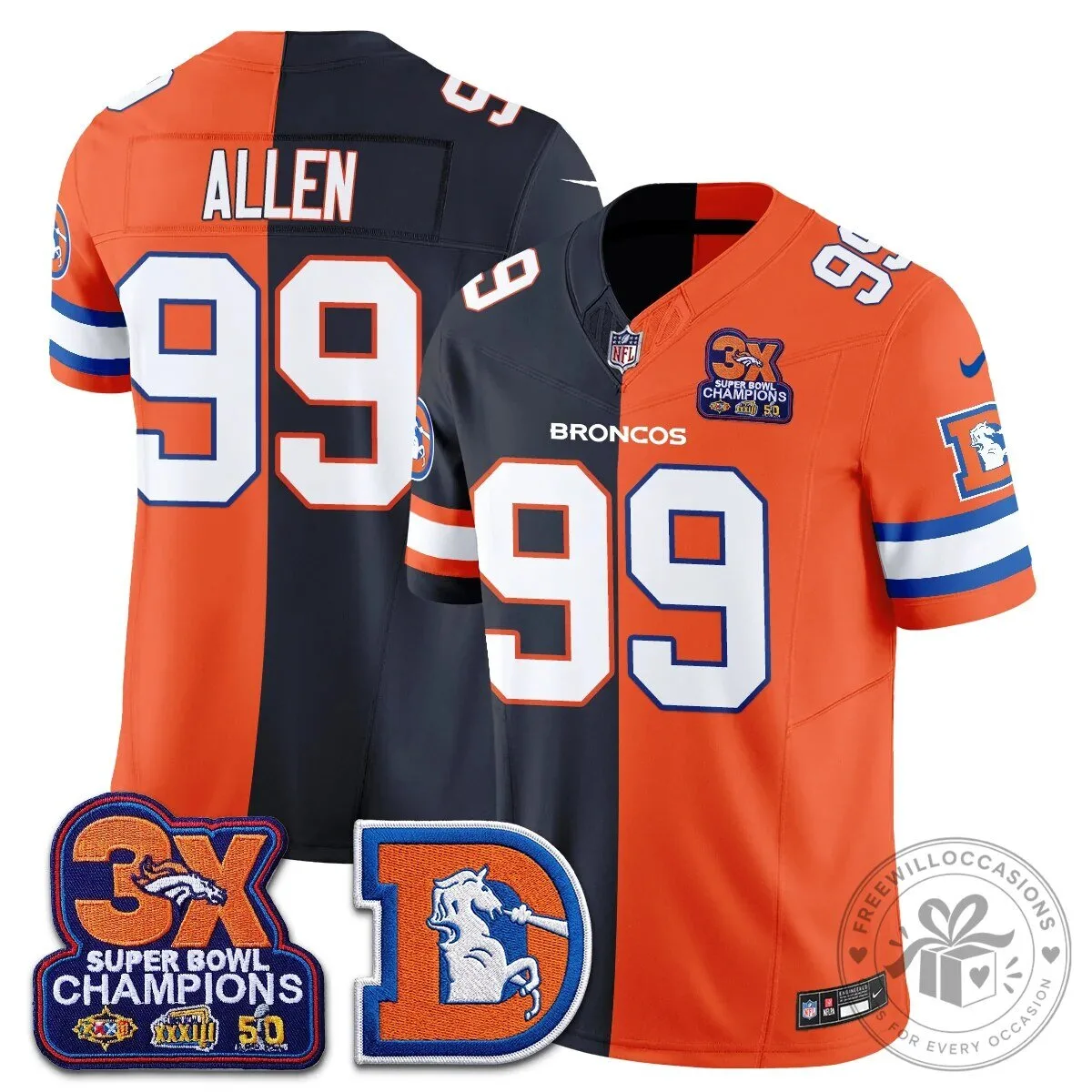 Denver Broncos Nix Number 10 Three Time Super Bowl Champions Football Jersey 49 Denver Broncos Nix Number 10 Three Time Super Bowl Champions Football Jersey