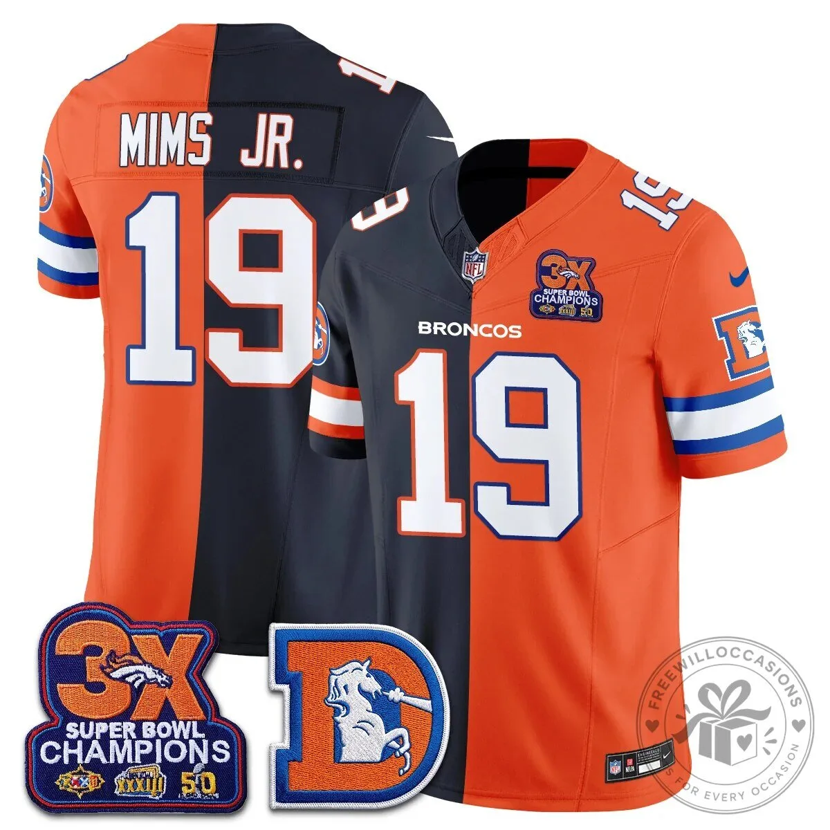 Denver Broncos Nix Number 10 Three Time Super Bowl Champions Football Jersey 50 Denver Broncos Nix Number 10 Three Time Super Bowl Champions Football Jersey