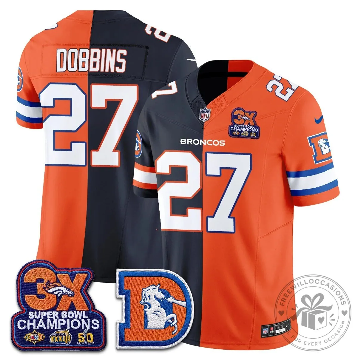 Denver Broncos Nix Number 10 Three Time Super Bowl Champions Football Jersey 51 Denver Broncos Nix Number 10 Three Time Super Bowl Champions Football Jersey