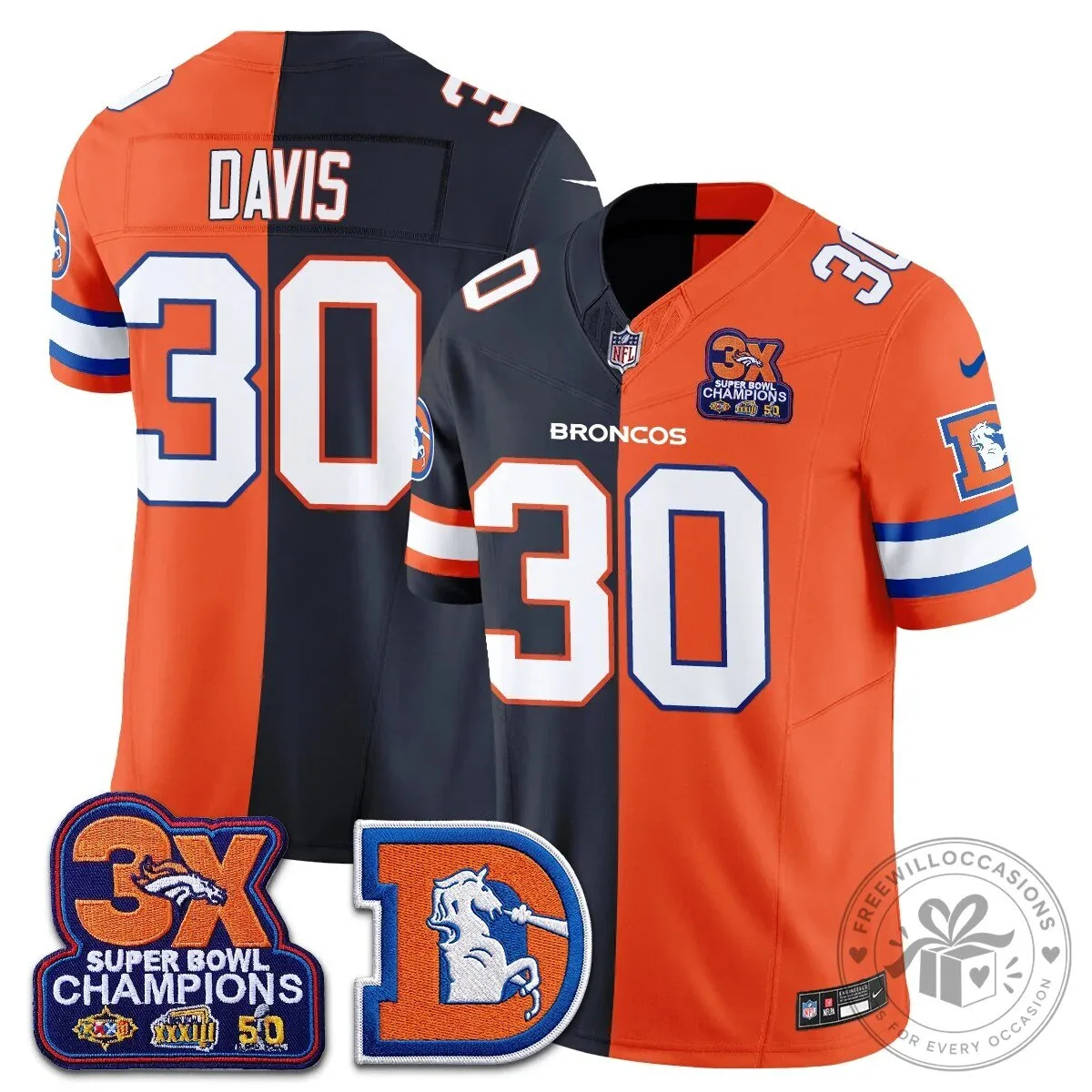 Denver Broncos Nix Number 10 Three Time Super Bowl Champions Football Jersey 54 Denver Broncos Nix Number 10 Three Time Super Bowl Champions Football Jersey