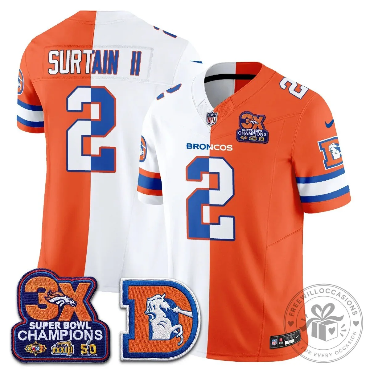 Denver Broncos Nix Number 10 Three Time Super Bowl Champions Football Jersey 58 Denver Broncos Nix Number 10 Three Time Super Bowl Champions Football Jersey