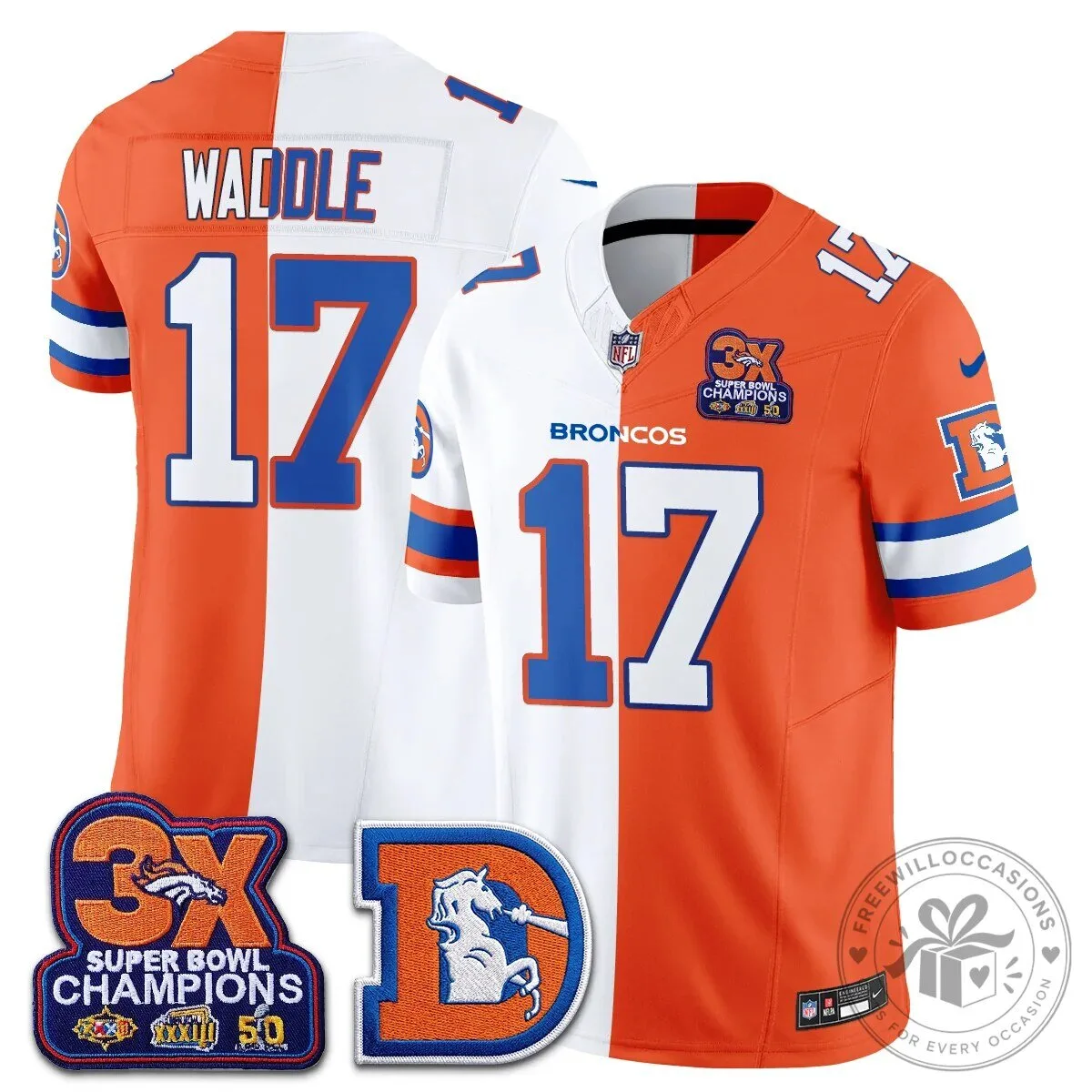 Denver Broncos Nix Number 10 Three Time Super Bowl Champions Football Jersey 60 Denver Broncos Nix Number 10 Three Time Super Bowl Champions Football Jersey