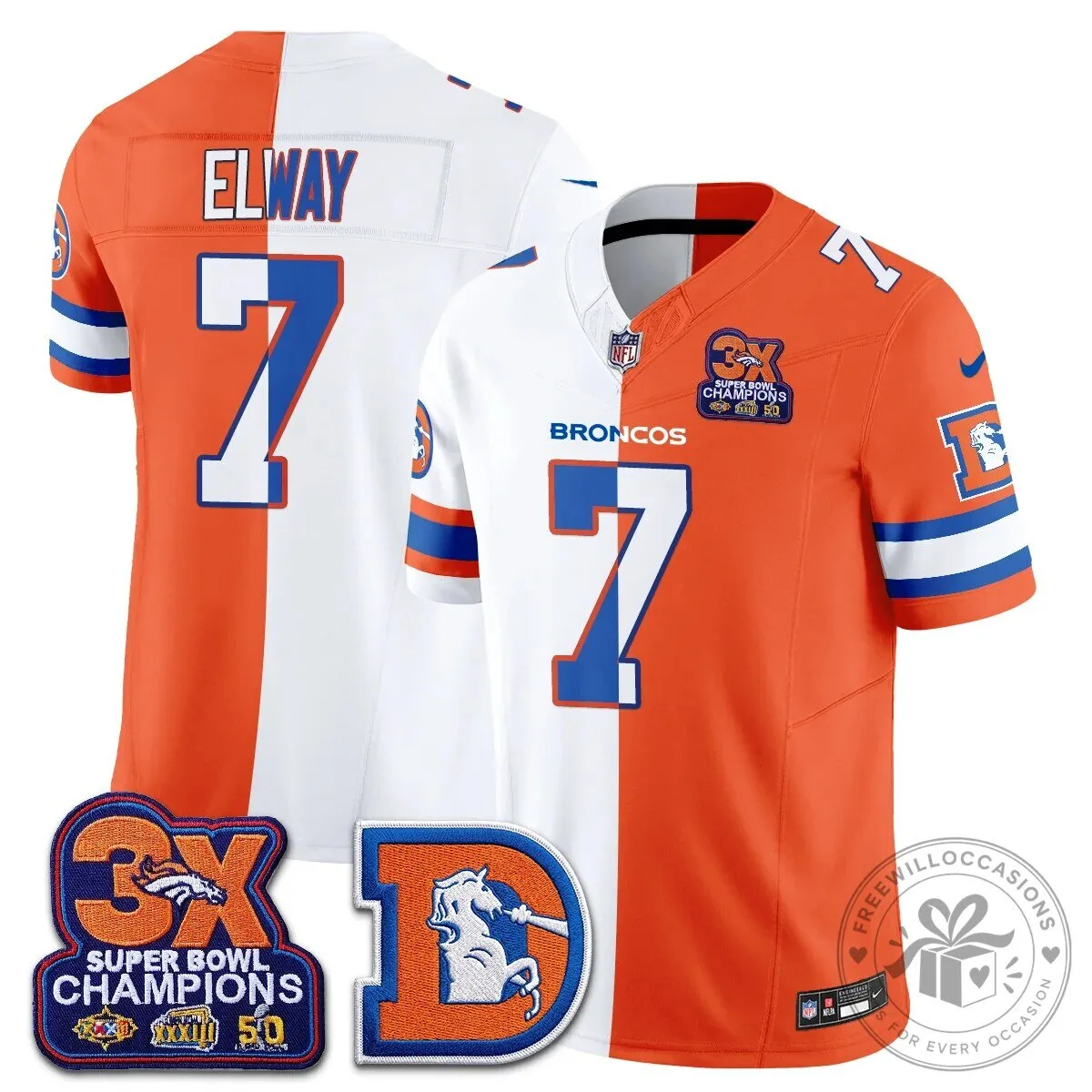 Denver Broncos Nix Number 10 Three Time Super Bowl Champions Football Jersey 65 Denver Broncos Nix Number 10 Three Time Super Bowl Champions Football Jersey
