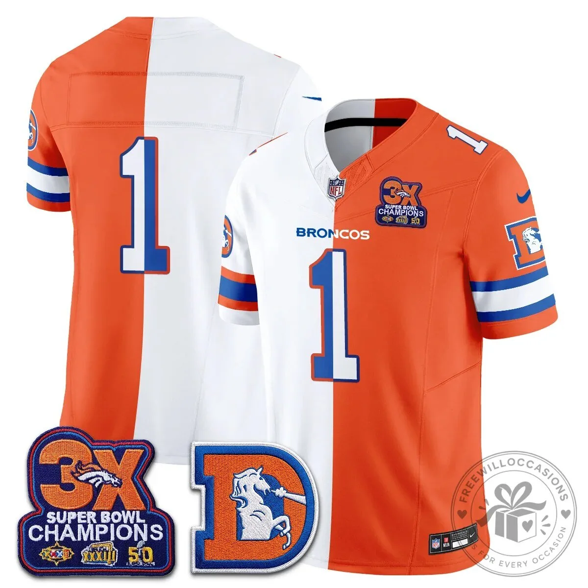 Denver Broncos Nix Number 10 Three Time Super Bowl Champions Football Jersey 69 Denver Broncos Nix Number 10 Three Time Super Bowl Champions Football Jersey