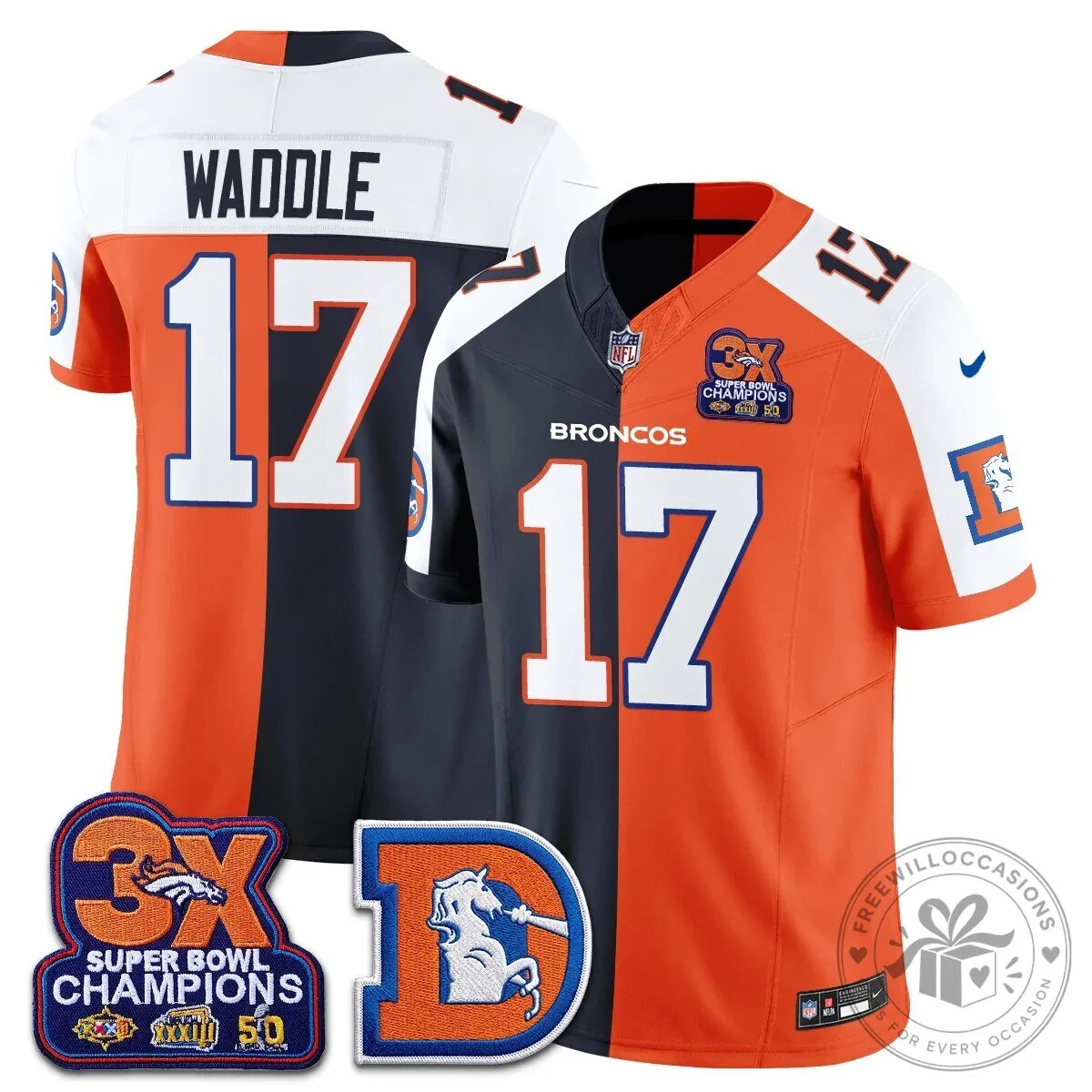 Denver Broncos Nix Number 10 Three Time Super Bowl Champions Football Jersey 72 Denver Broncos Nix Number 10 Three Time Super Bowl Champions Football Jersey