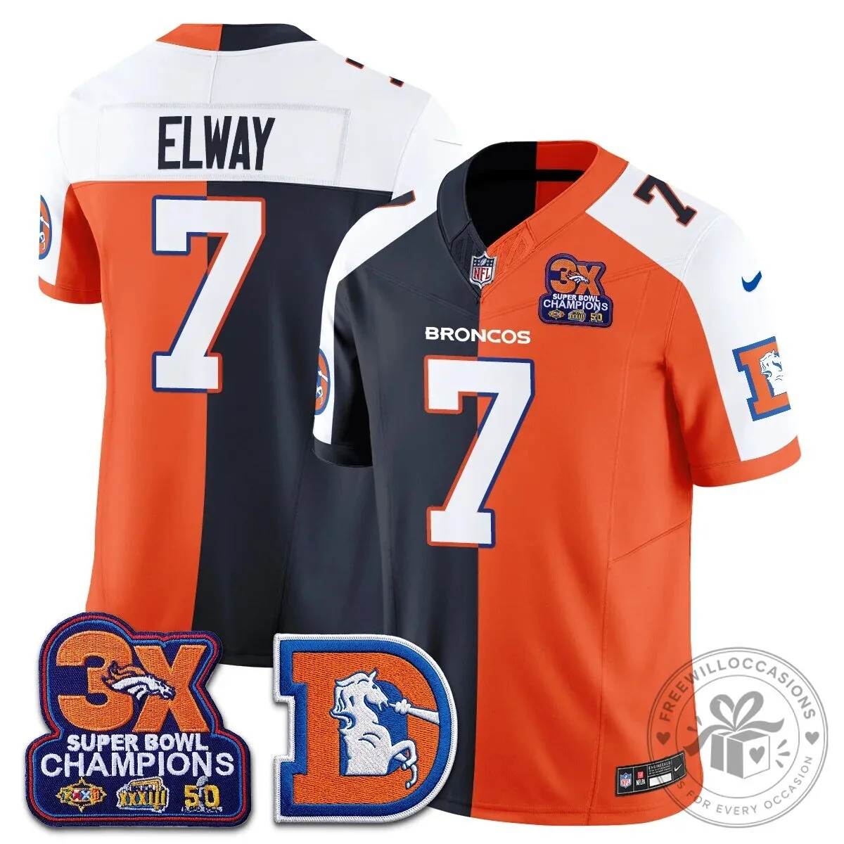 Denver Broncos Nix Number 10 Three Time Super Bowl Champions Football Jersey 77 Denver Broncos Nix Number 10 Three Time Super Bowl Champions Football Jersey