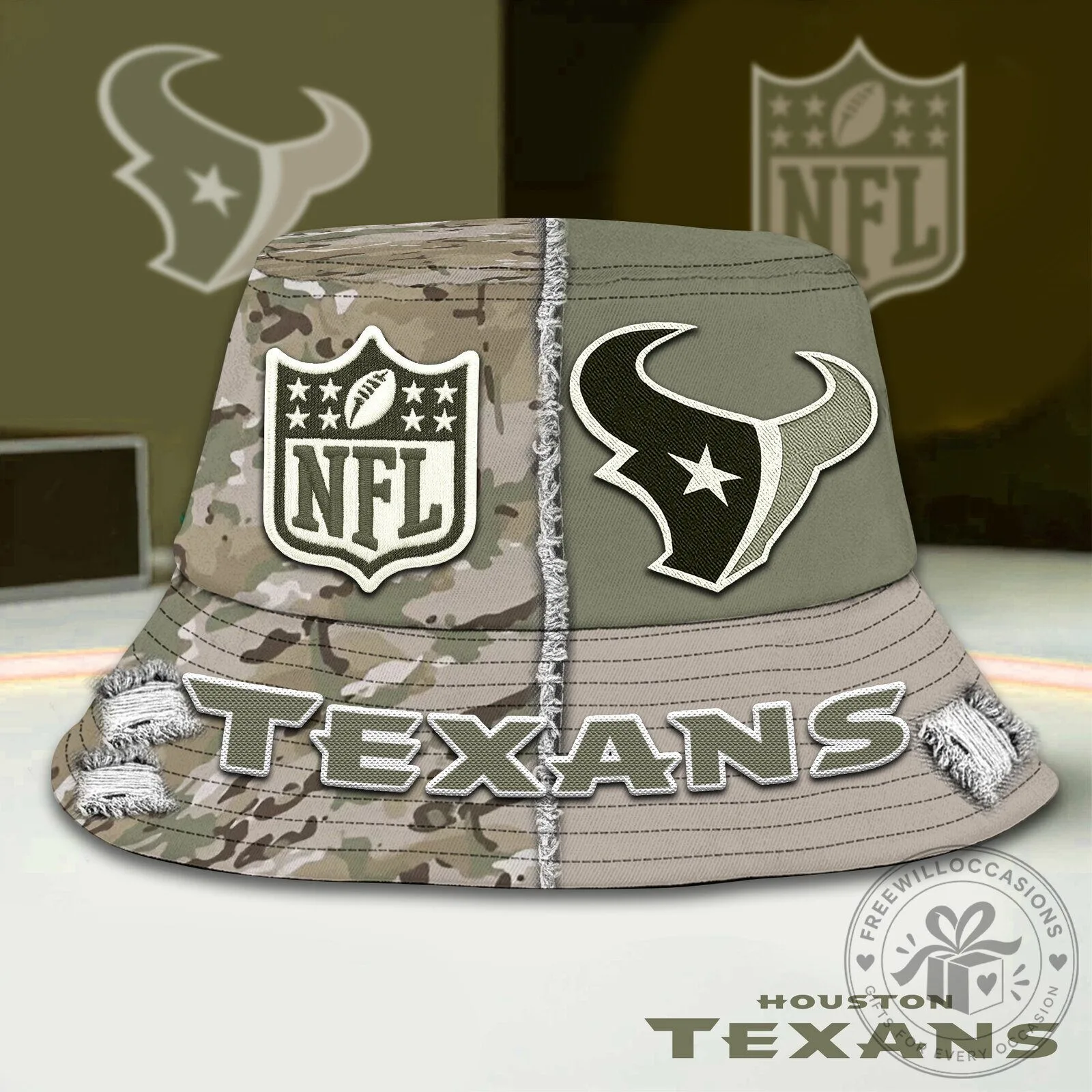 Houston Texans National Football League Camouflage Bucket Hat
