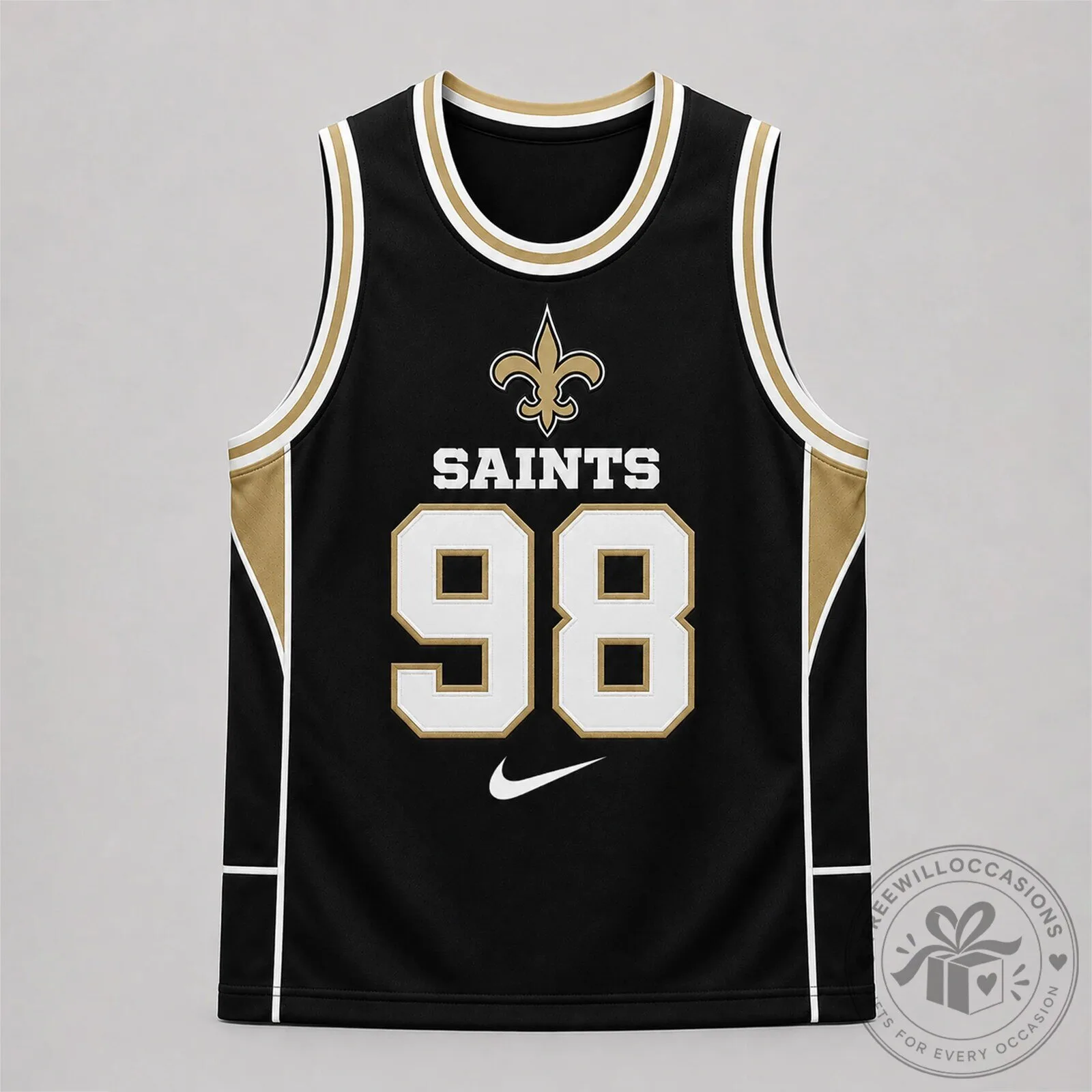 New Orleans Saints Black and Gold Number 98 Fan Jersey
