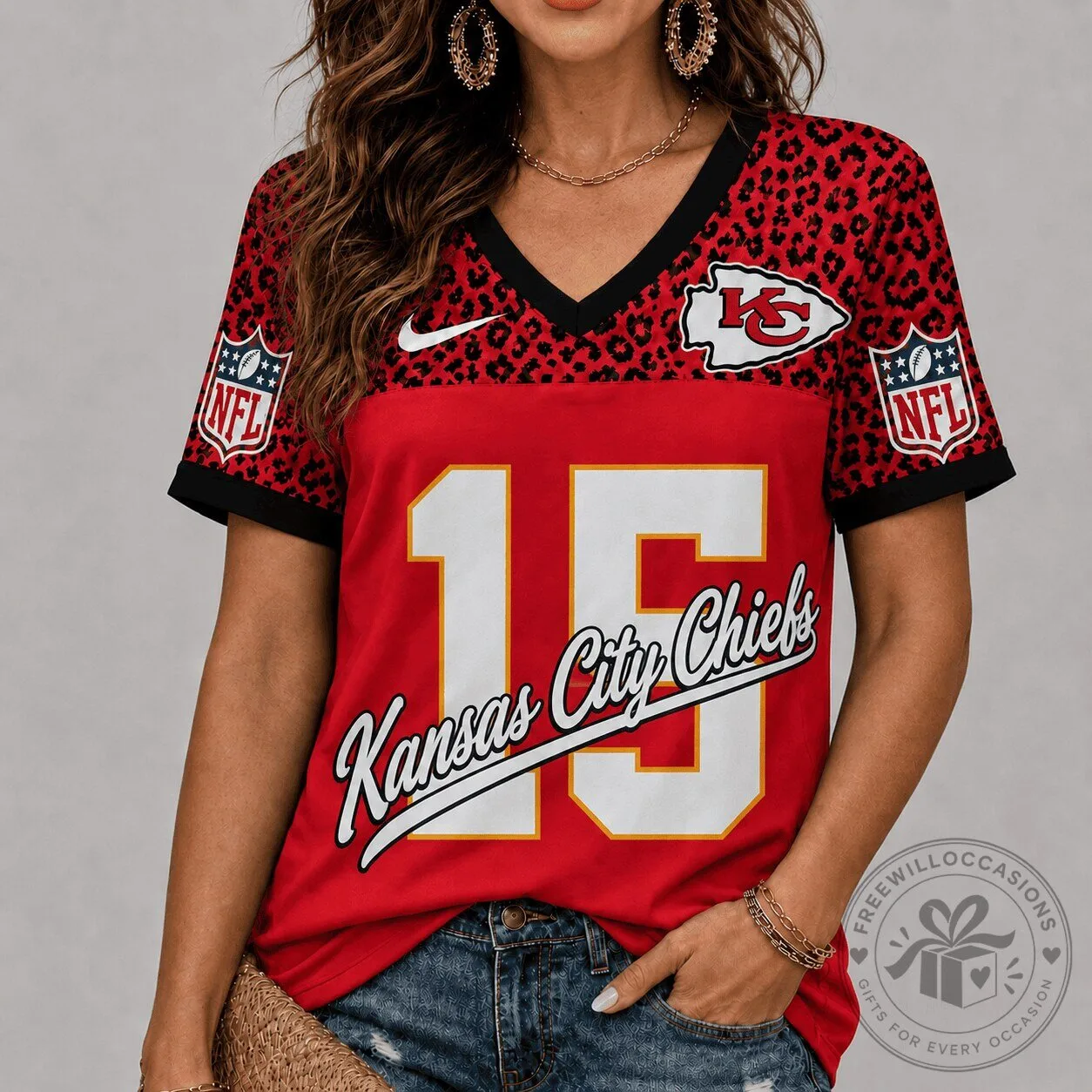 Kansas City Chiefs Patrick Mahomes NFL Football Team Leopard Print Jersey