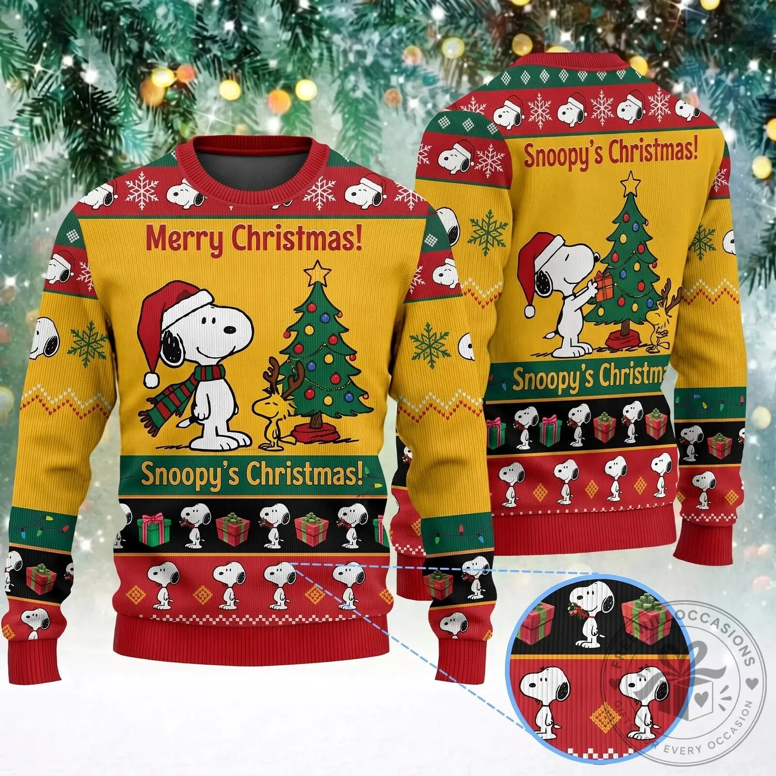 Snoopy Christmas Tree Merry Christmas Holiday Ugly Sweater