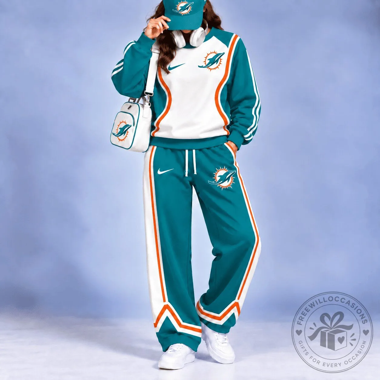 Miami Dolphins NFL Color Block Team Logo Sweatshirt and Pants Set