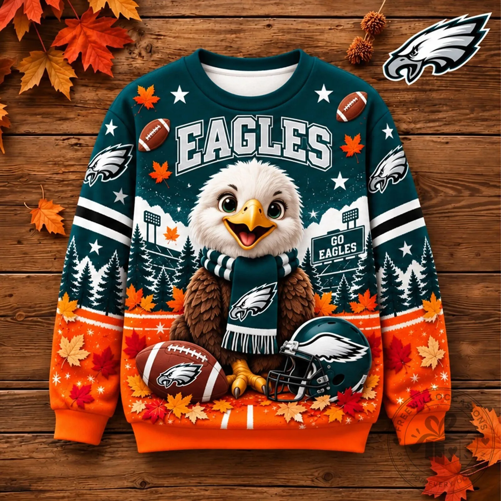 Philadelphia Eagles Football Team Mascot Ugly Christmas Sweater