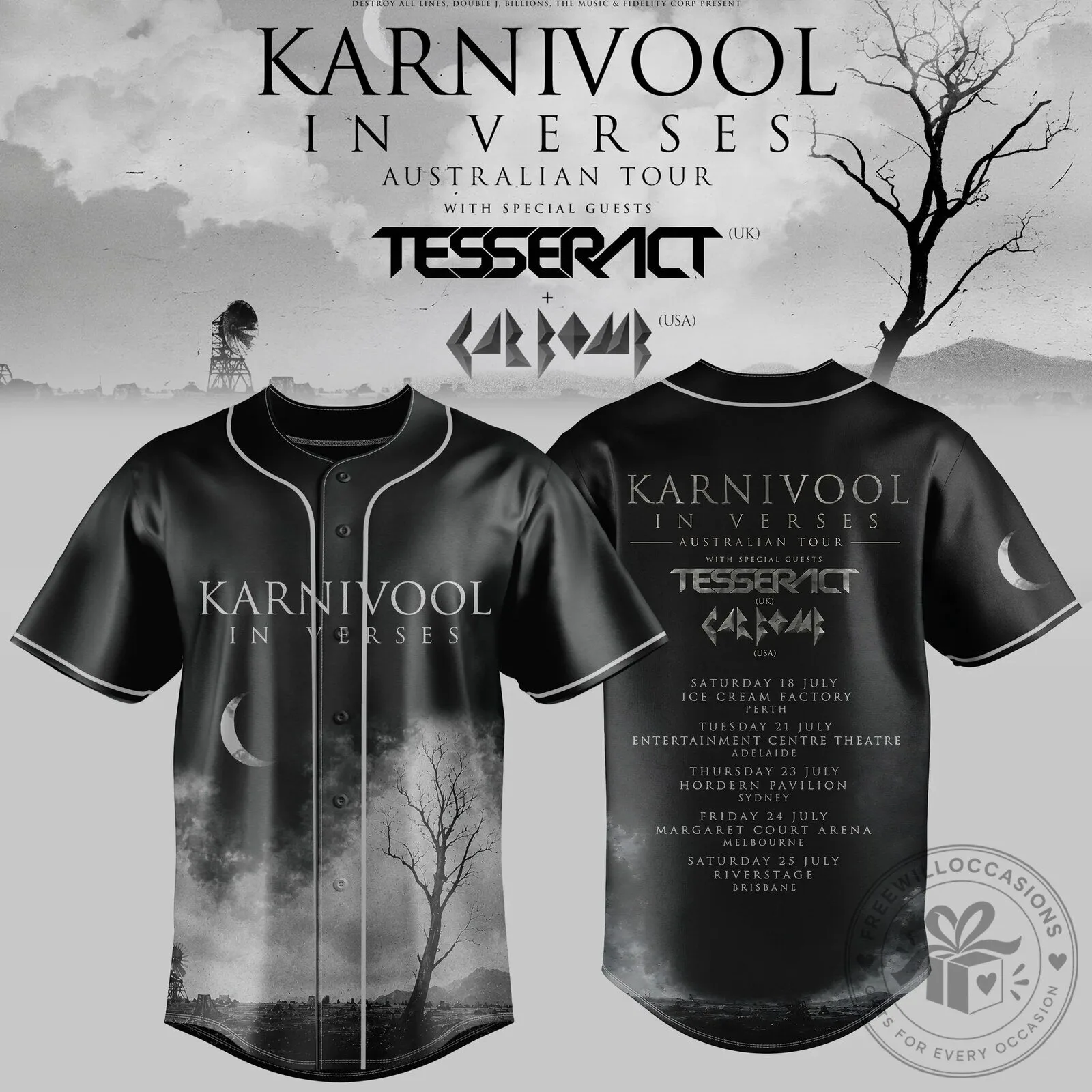 Karnivool In Verses Australian Tour Baseball Jersey