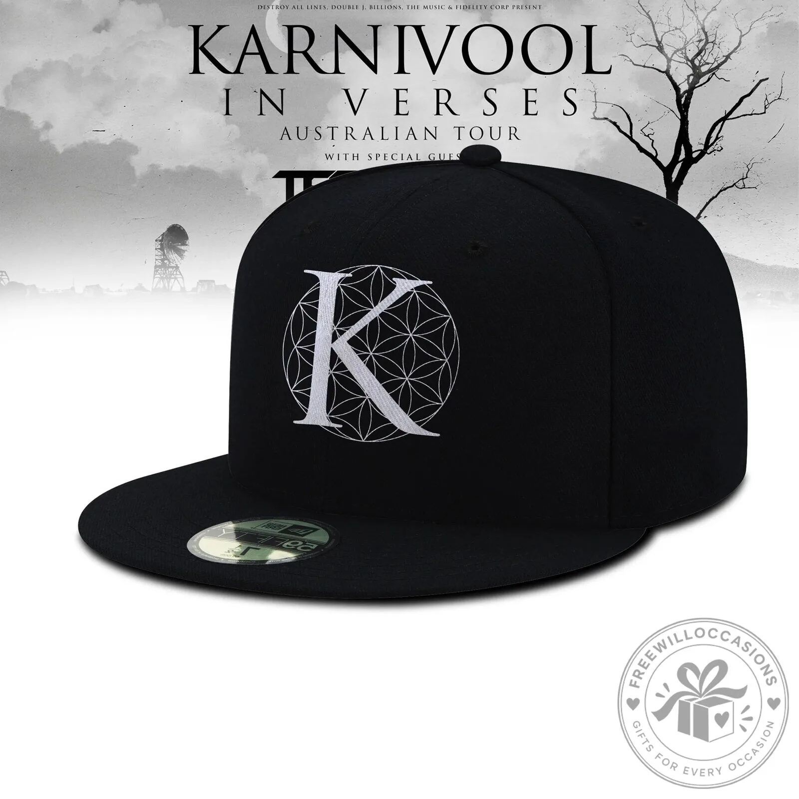 Karnivool In Verses Australian Tour Black Flat Brim Cap Hat