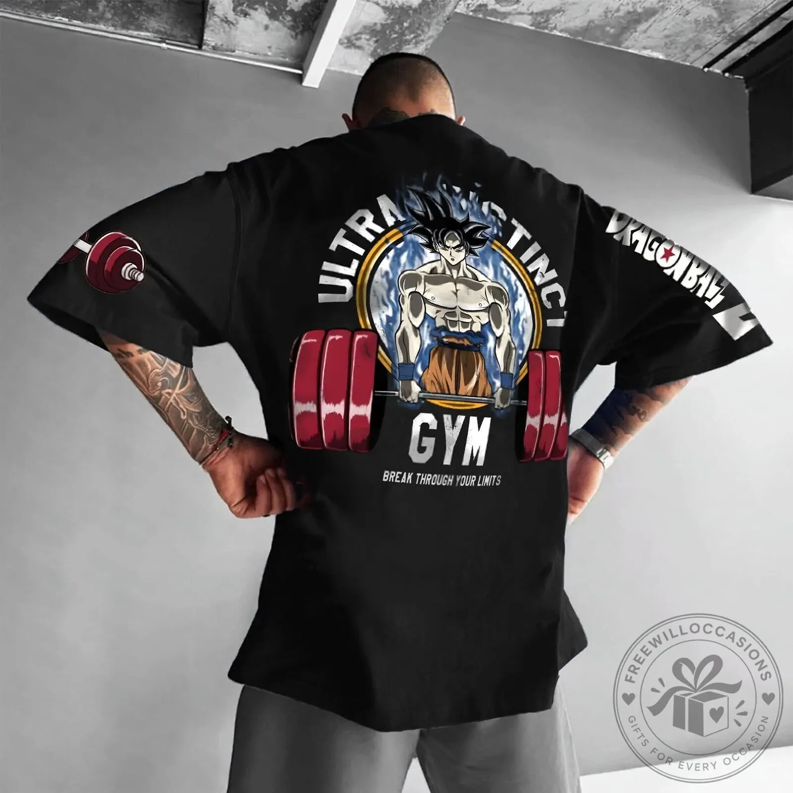 Dragon Ball Z Goku Ultra Instinct Gym Workout Oversized T-Shirt