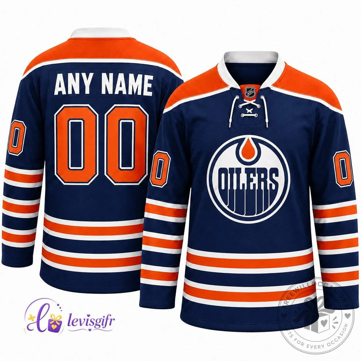 Edmonton Oilers National Hockey League Premium Personalized Hockey Jersey