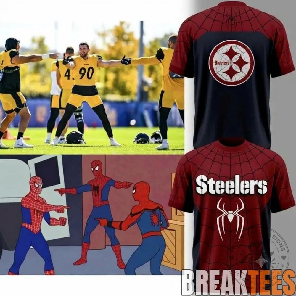 Pittsburgh Steelers Spider-Man Finger Pointing Meme Graphic T-Shirt