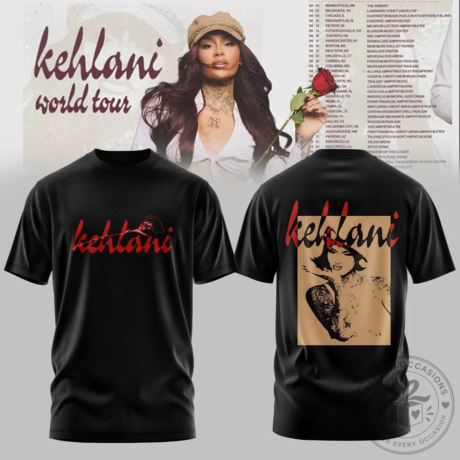 Kehlani World Tour 2026 Concert Dates Black Graphic T-Shirt