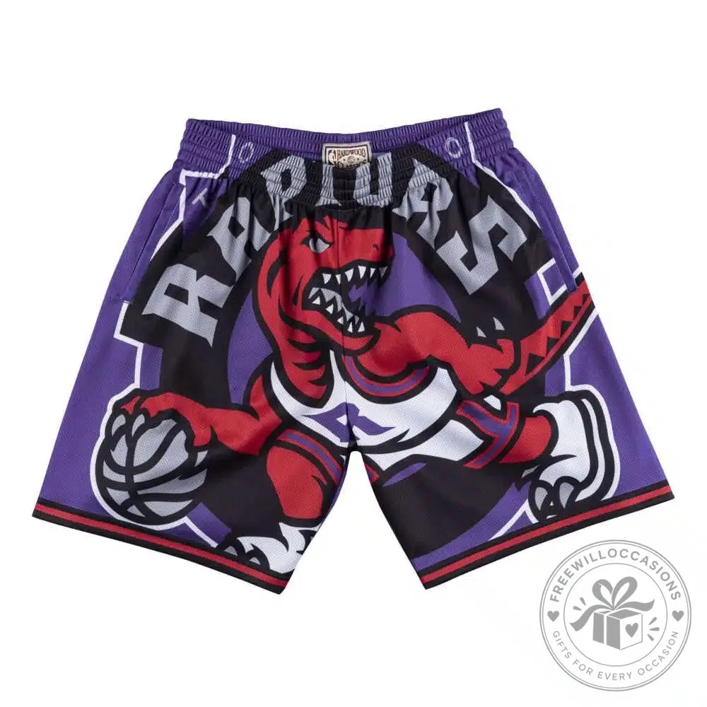Toronto Raptors Basketball Team Purple Big Face Shorts