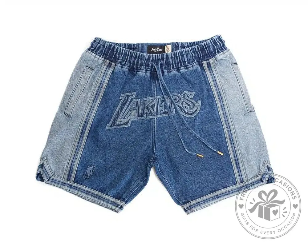 Los Angeles Lakers Basketball Blue Vintage Denim Shorts