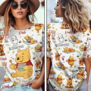 Winnie the Pooh Hundred Acre Wood Characters White Graphic T-Shirt 47 Winnie the Pooh Hundred Acre Wood Characters White Graphic T-Shirt