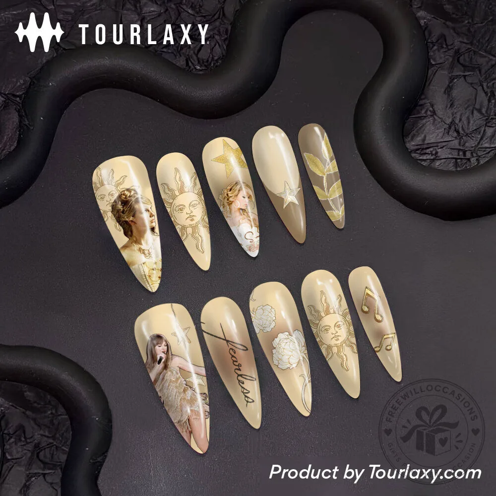 Taylor Swift Fearless Album Press-On Nails Set for Fans 6 Taylor Swift Fearless Album Press-On Nails Set for Fans