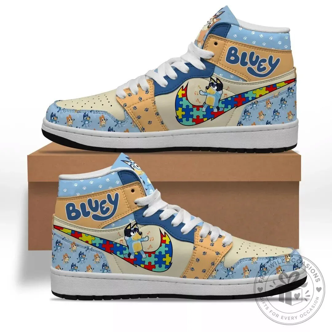 Bluey Autism Awareness High-Top Sneakers