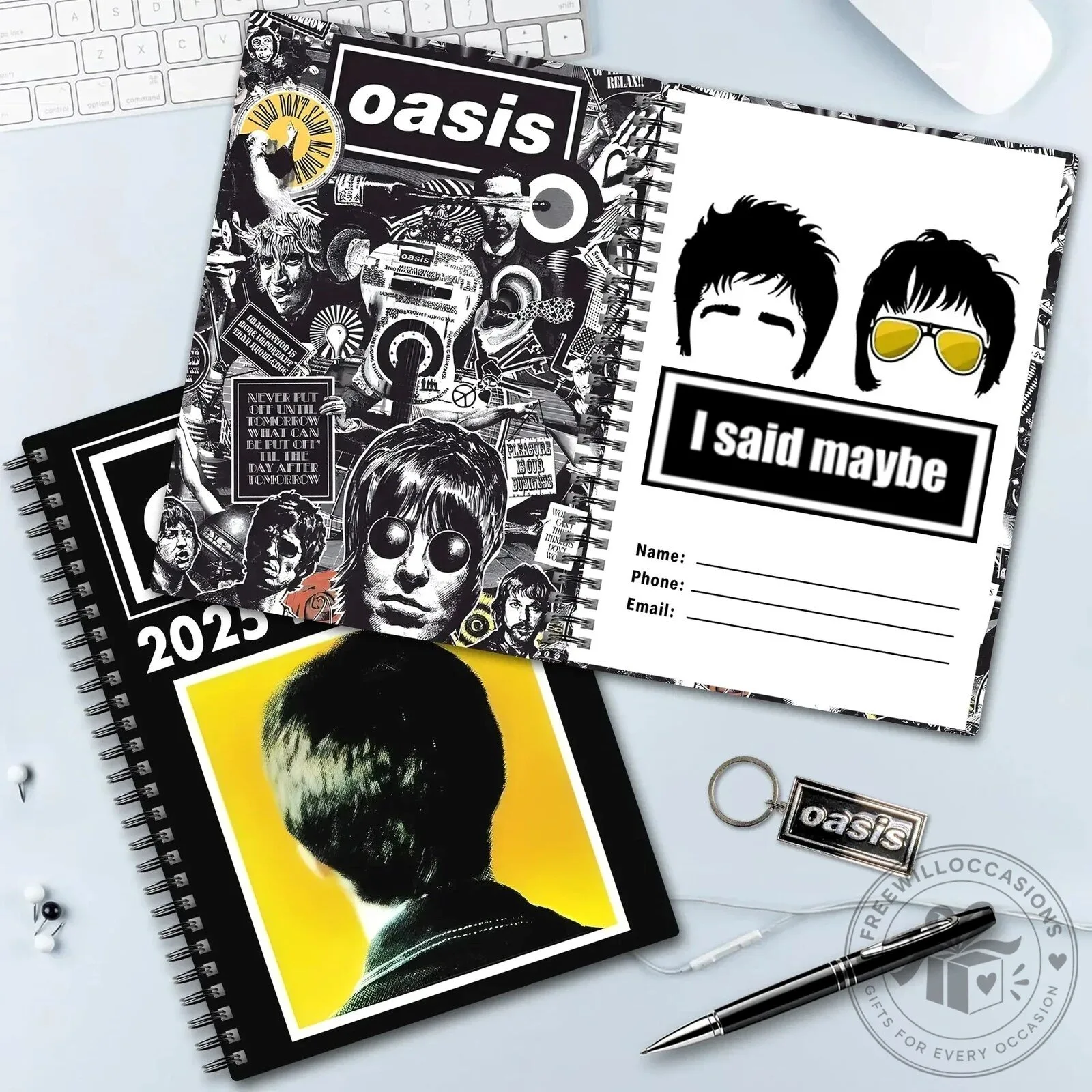 Oasis Band Music 2025 Daily Planner Notebook with Liam and Noel Gallagher