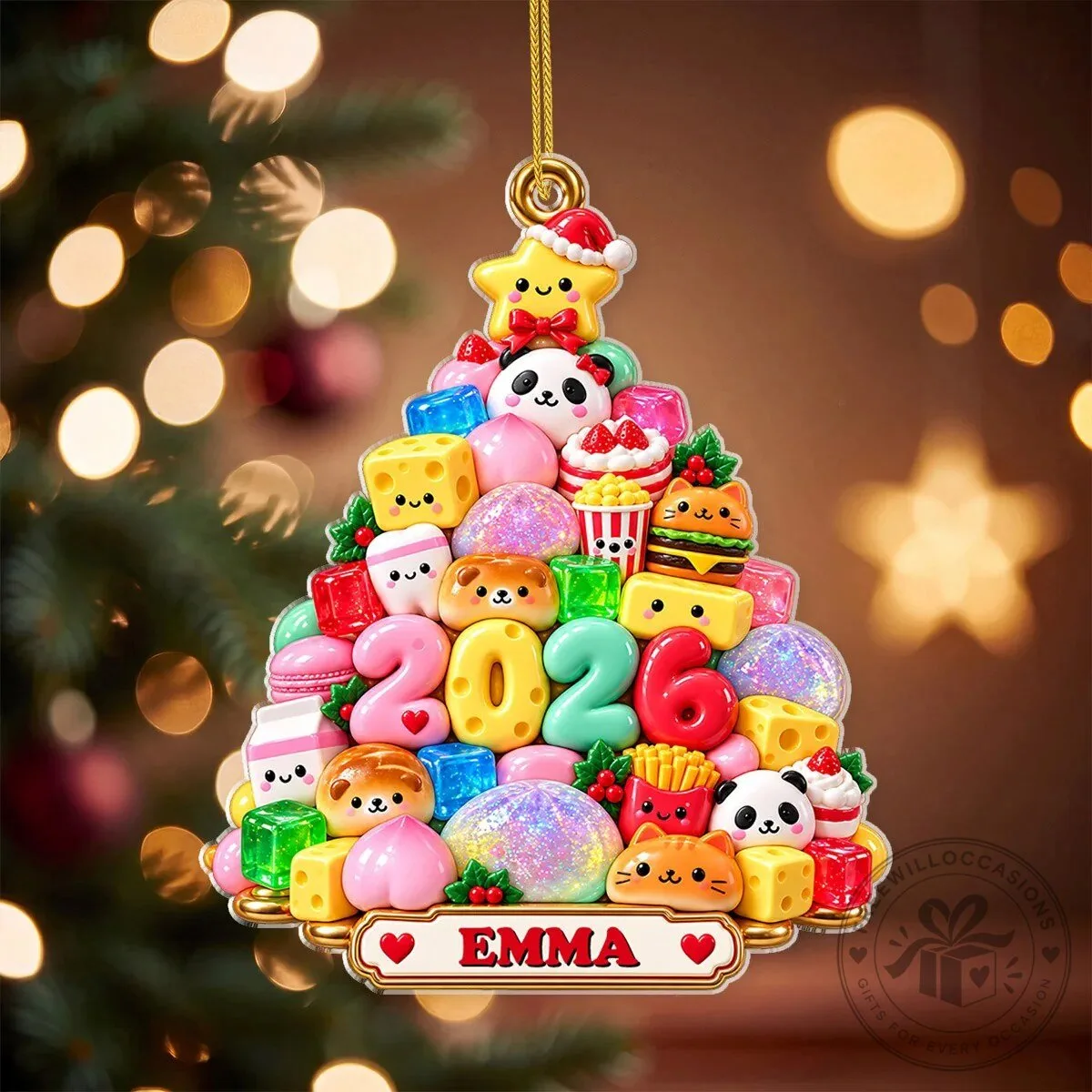 Personalized Sweet Treats Animal Tree Christmas Ornament with Name and Year 11 Personalized Sweet Treats Animal Tree Christmas Ornament with Name and Year