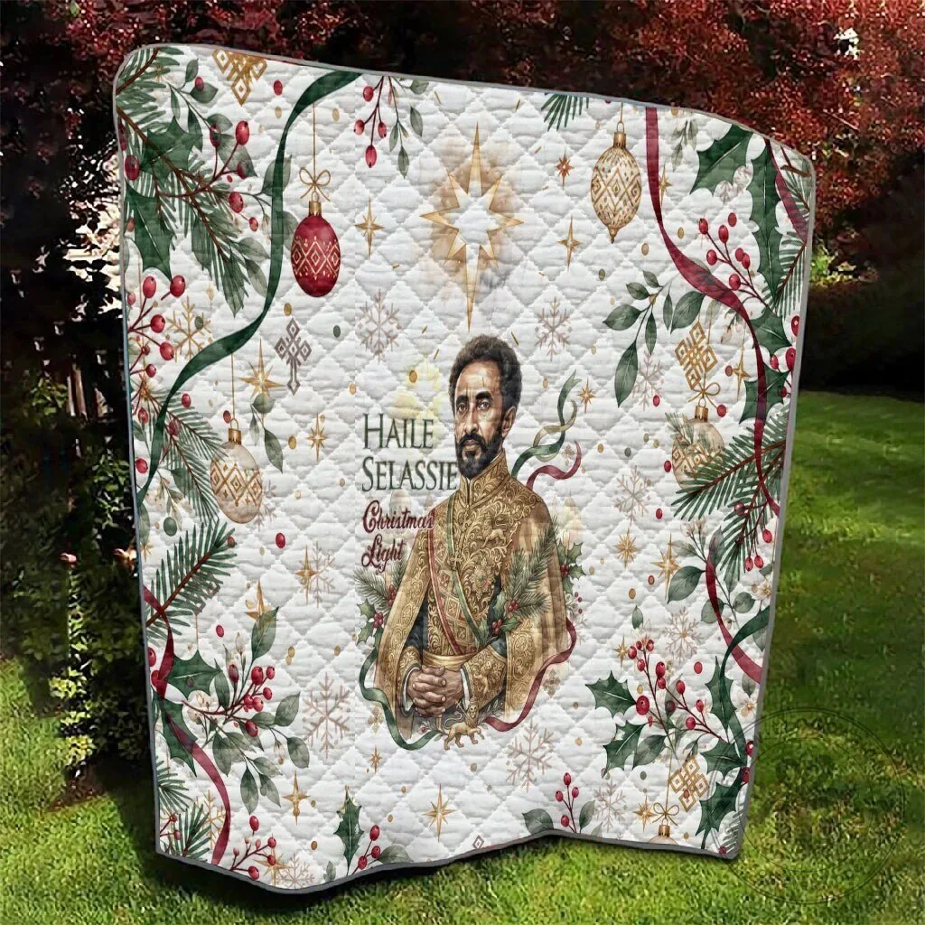 Haile Selassie Christmas Light Royal Ethiopian Orthodox Vintage Style Quilt 9 Haile Selassie Christmas Light Royal Ethiopian Orthodox Vintage Style Quilt