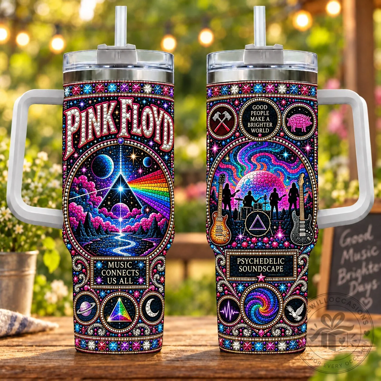 Pink Floyd Dark Side of the Moon Psychedelic Music Stainless Steel Tumbler