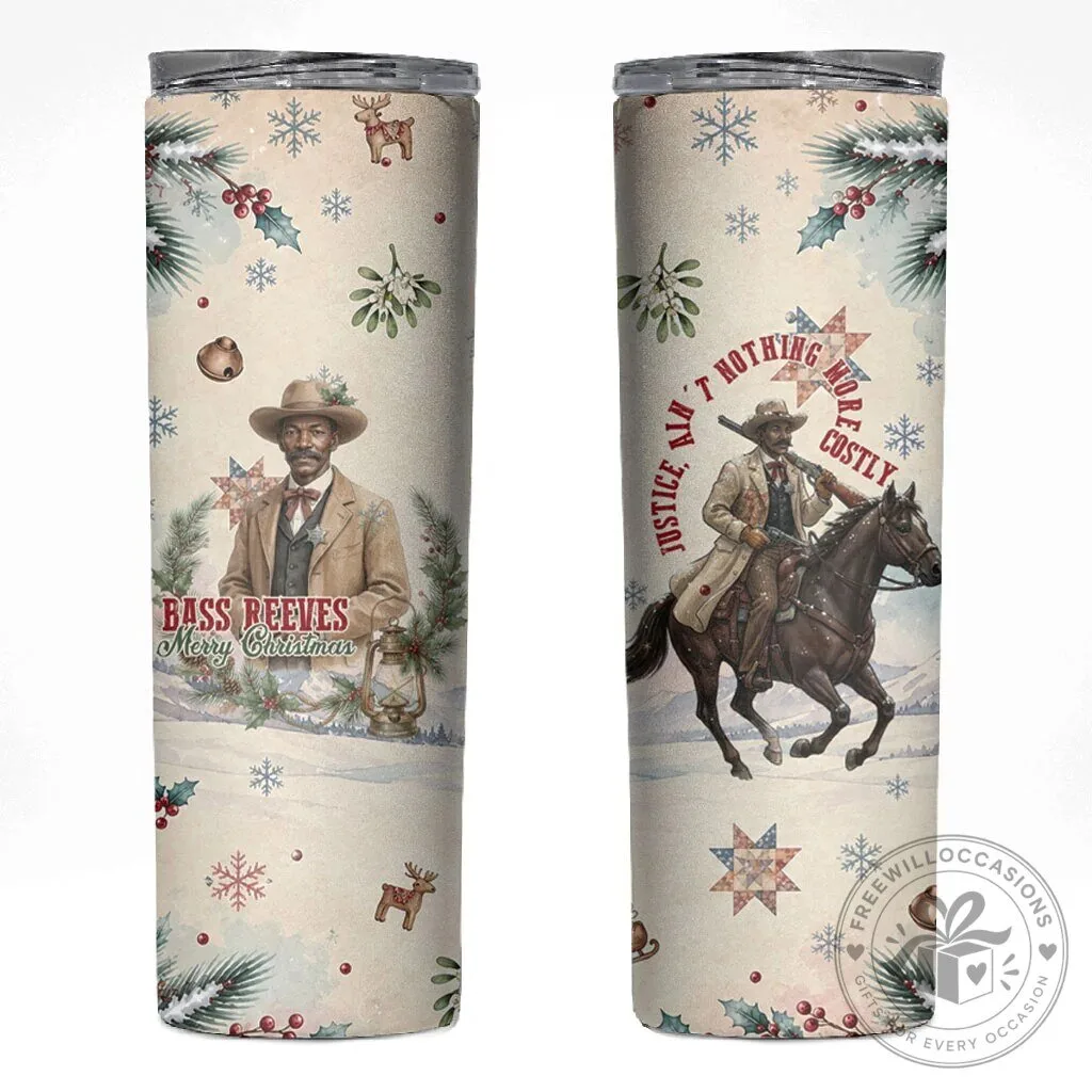 Bass Reeves Christmas Holiday Winter Old West Deputy Lawman Skinny Tumbler