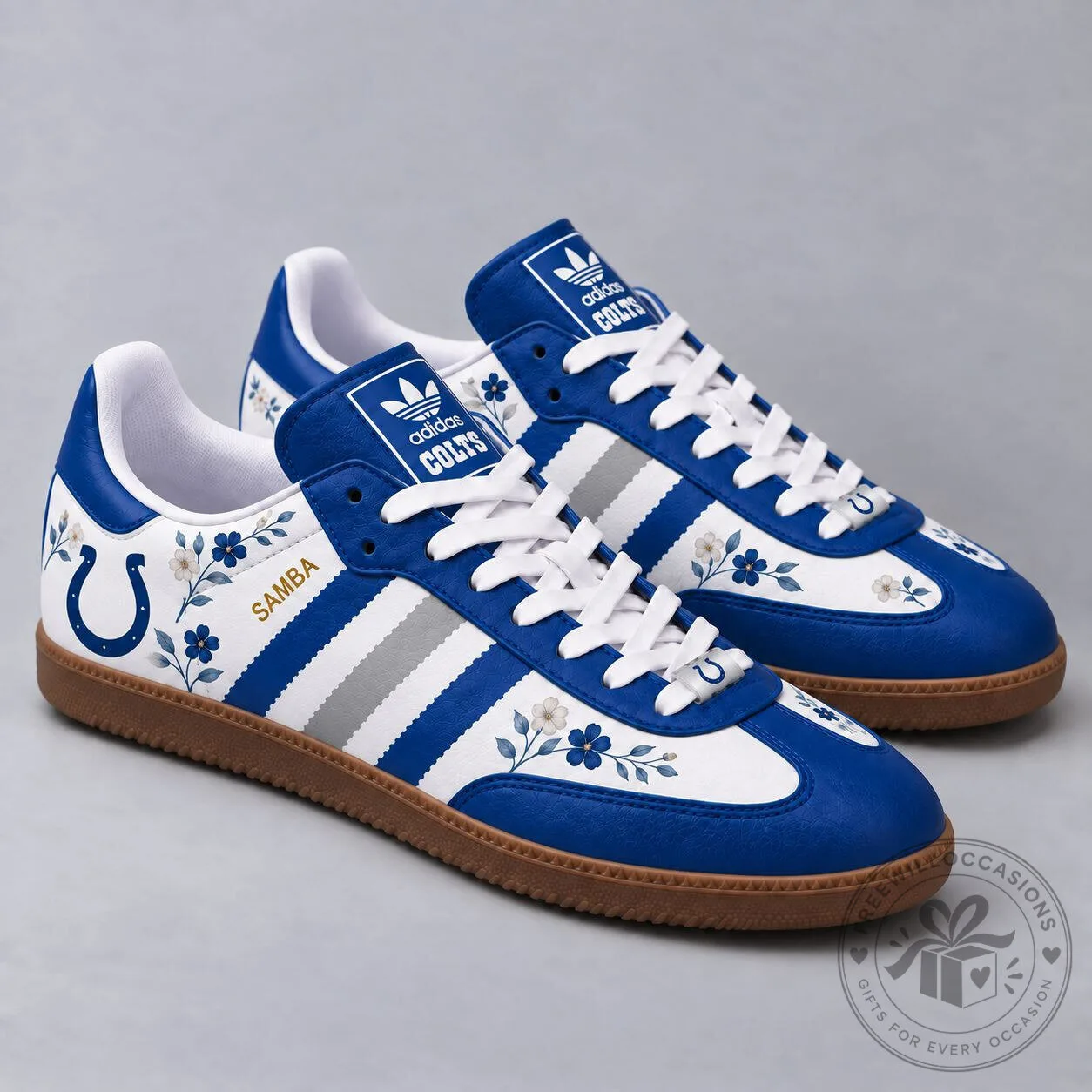 Indianapolis Colts Floral Game Day Samba Shoes