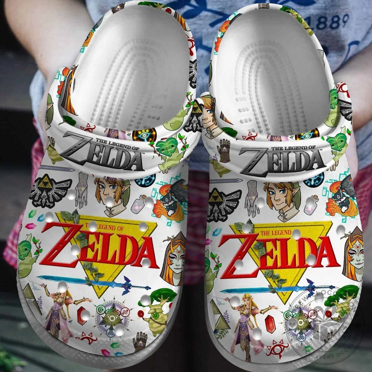 The Legend of Zelda Video Game Character White Pattern Shoes