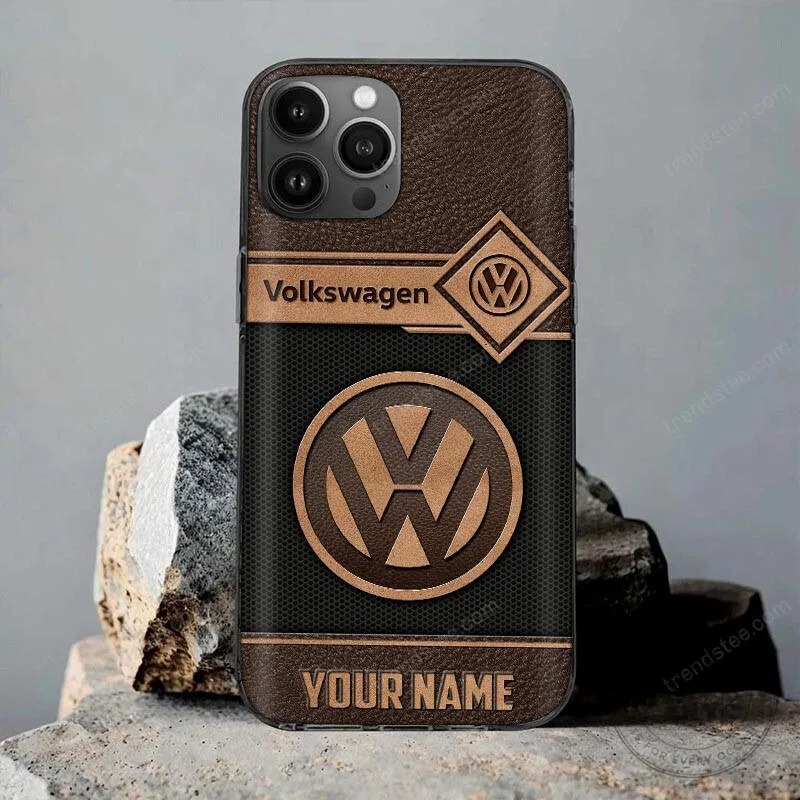 Volkswagen Custom Name Brown Leather Texture Phone Case 6 Volkswagen Custom Name Brown Leather Texture Phone Case