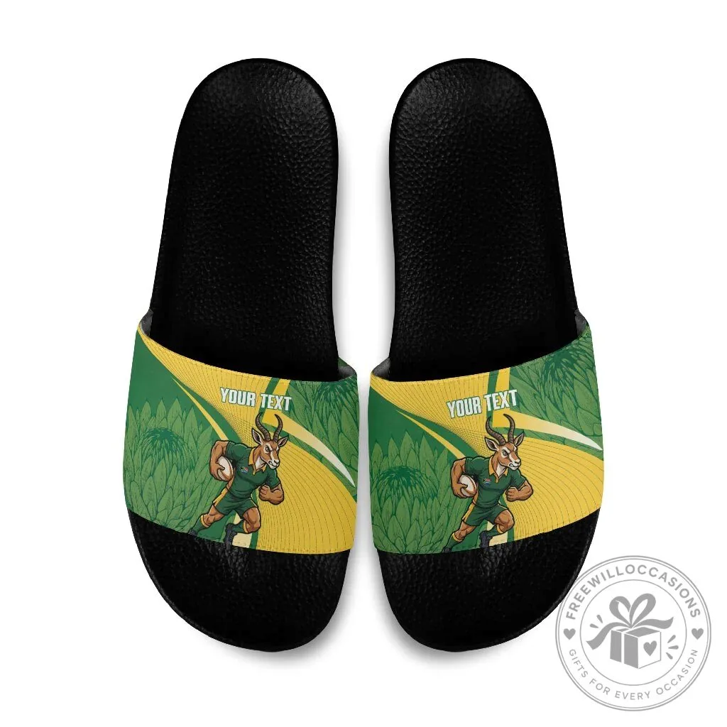 South Africa Rugby Springboks Mascot Custom Slide Sandals