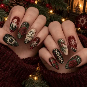 Alice in Chains Christmas Holiday Press-On Nails Set