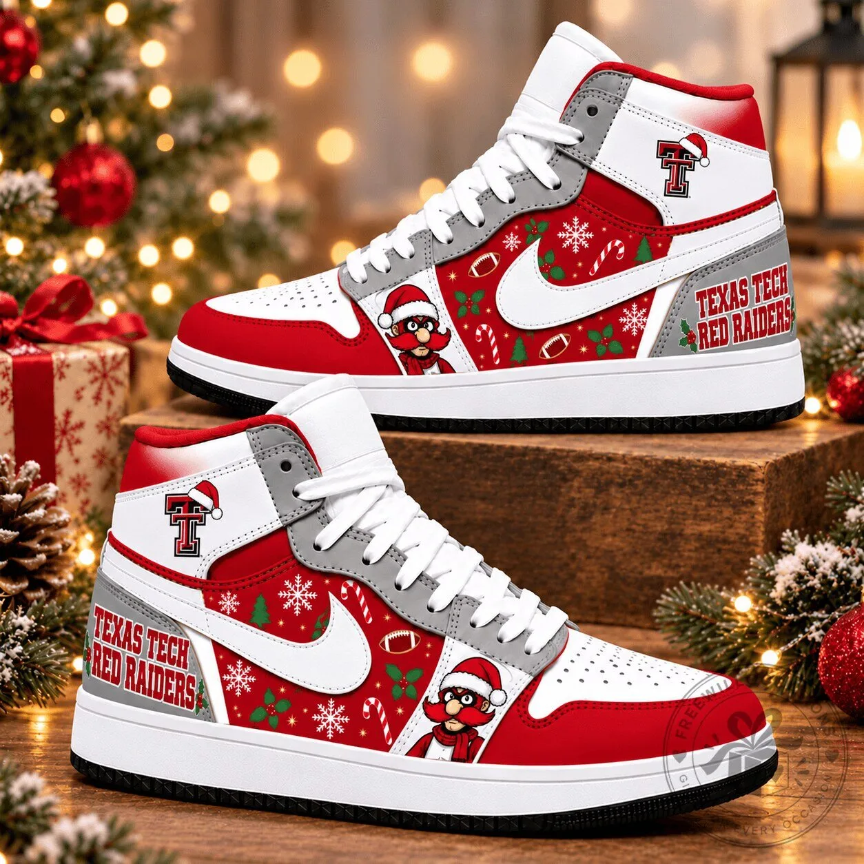 Texas Tech Red Raiders Christmas Holiday High-Top Shoes