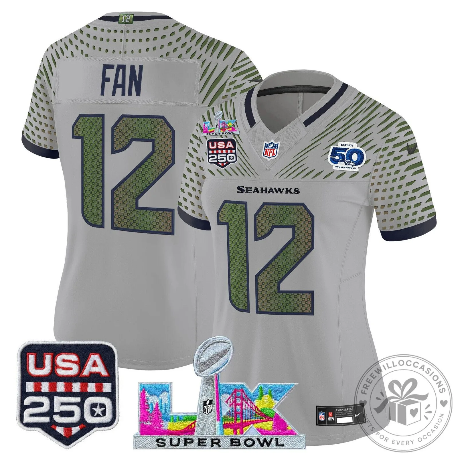 Super Bowl LX Seattle Seahawks Sam Darnold Women's Football Jersey 59 Super Bowl LX Seattle Seahawks Sam Darnold Women