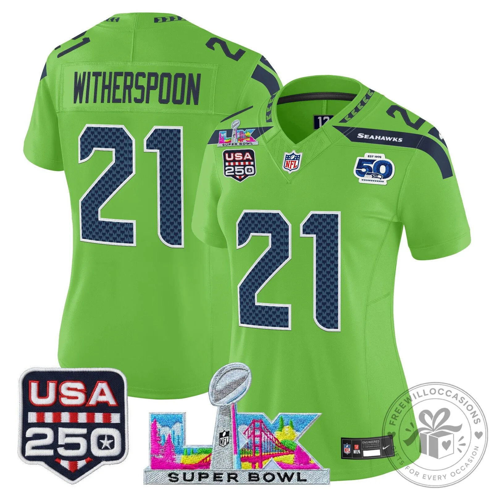 Super Bowl LX Seattle Seahawks Sam Darnold Women's Football Jersey 63 Super Bowl LX Seattle Seahawks Sam Darnold Women