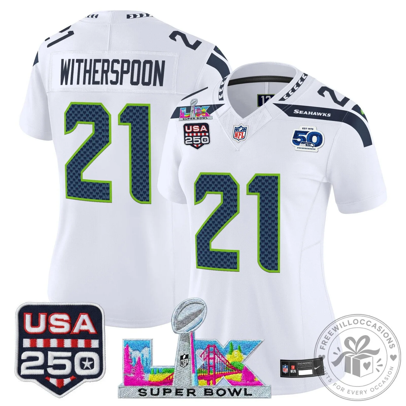 Super Bowl LX Seattle Seahawks Sam Darnold Women's Football Jersey 70 Super Bowl LX Seattle Seahawks Sam Darnold Women