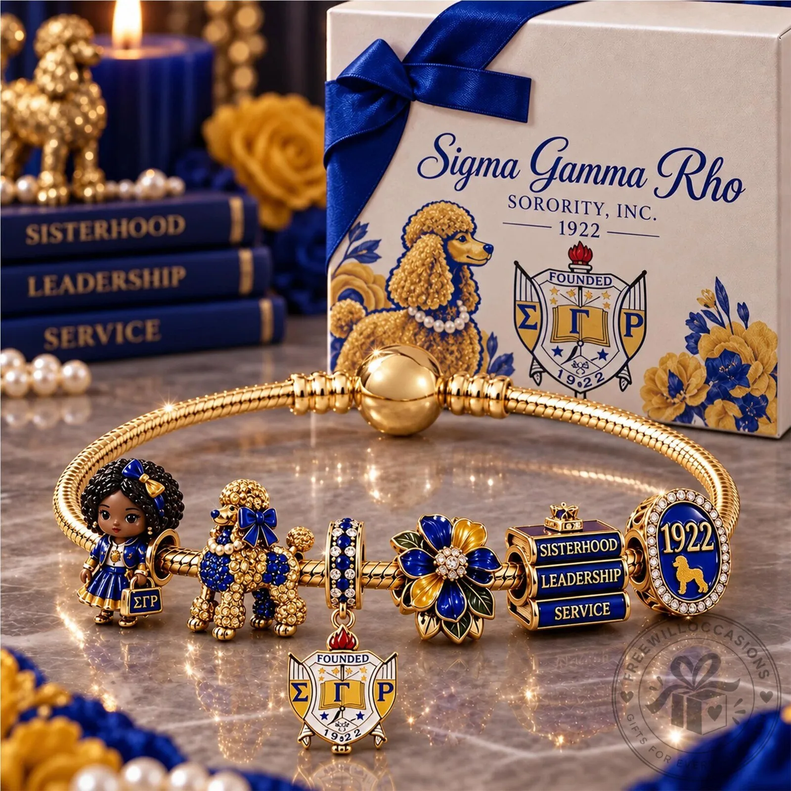 Sigma Gamma Rho Sorority Sisterhood Leadership Service Gold Bracelet