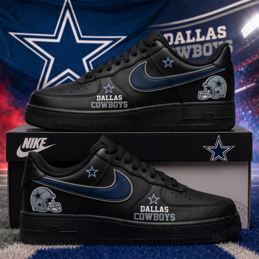 Dallas Cowboys Football Team Blackout Gameday Shoes Dallas Cowboys Football Team Blackout Gameday Shoes